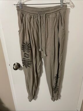 Anthropologie Daily Practice Printed Beige Joggers Size XS